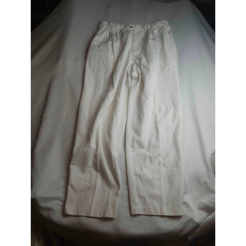 Vintage Cabin Creek Dress Pants Womens Large White Twill Trousers 90s Casual